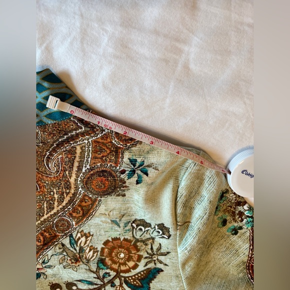 Chico’s Mixed Floral Geometric Kimono Jacket Blue Chico’s Size 00P US 2P EUC - Picture 7 of 8